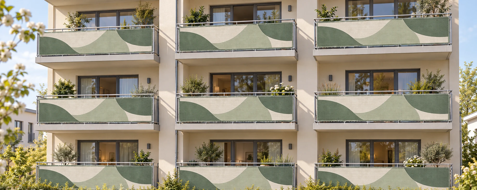 9 Balkone mit Salbei Organic – KI-generiertes Gestaltungsbeispiel
